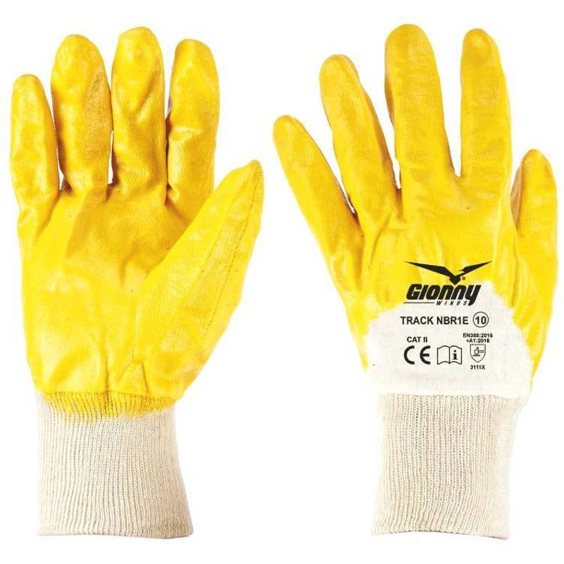 Rukavice Rukavice PAYPER TRACK NBR1E, žlutá, 10 Rukavice Rukavice PAYPER TRACK NBR1E, žlutá, 10